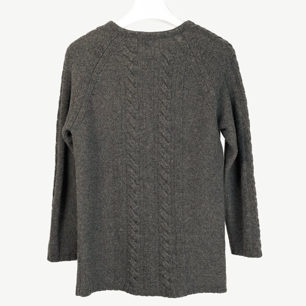 Prada Grey Cable-Knit Raglan Sweater - Picture 2 of 8